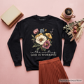 In the Waiting God Is Working Floral Christian Sweatshirt, Vintage Wildflower Faith Sweater
