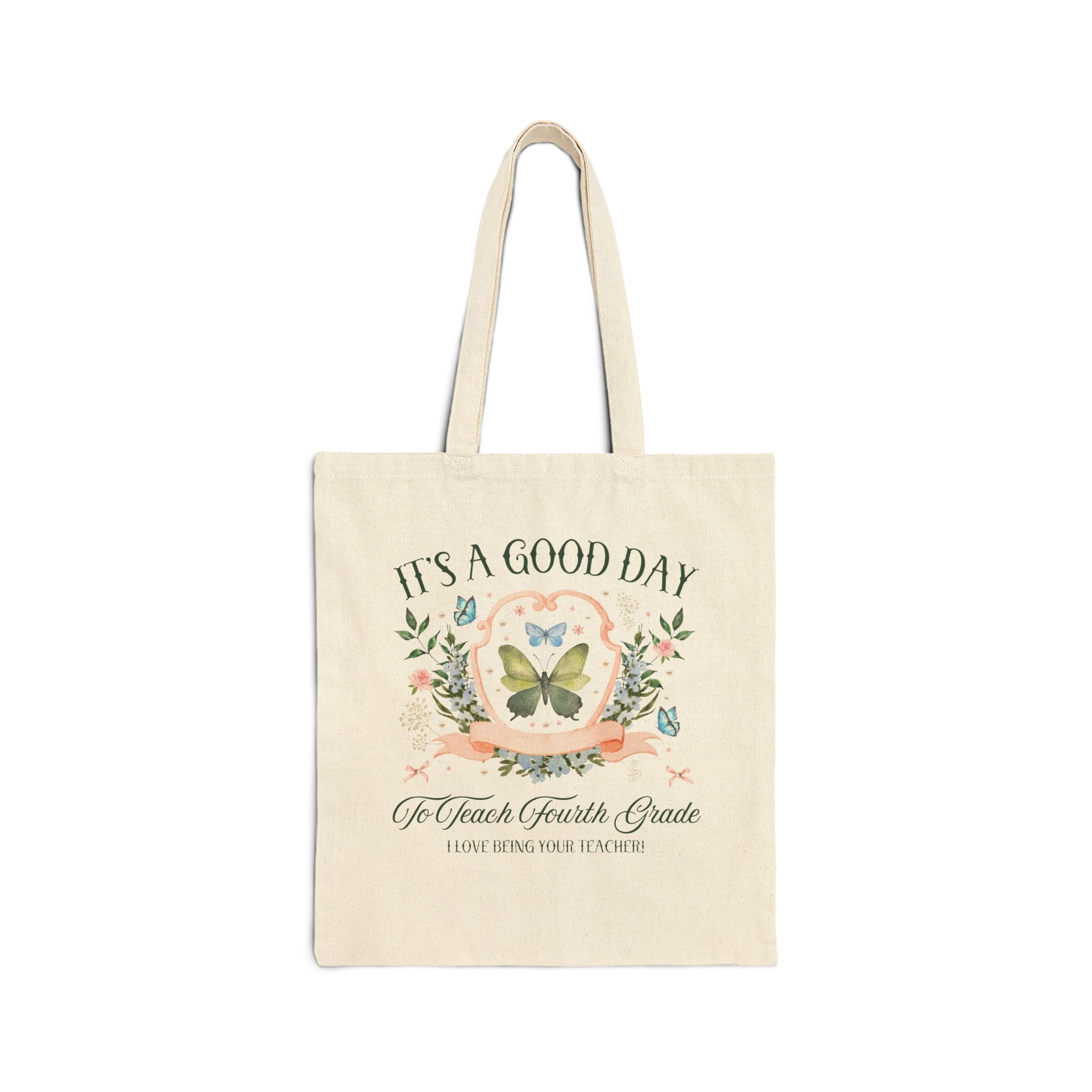 Fourth Grade Teacher Tote Bag with Butterflies