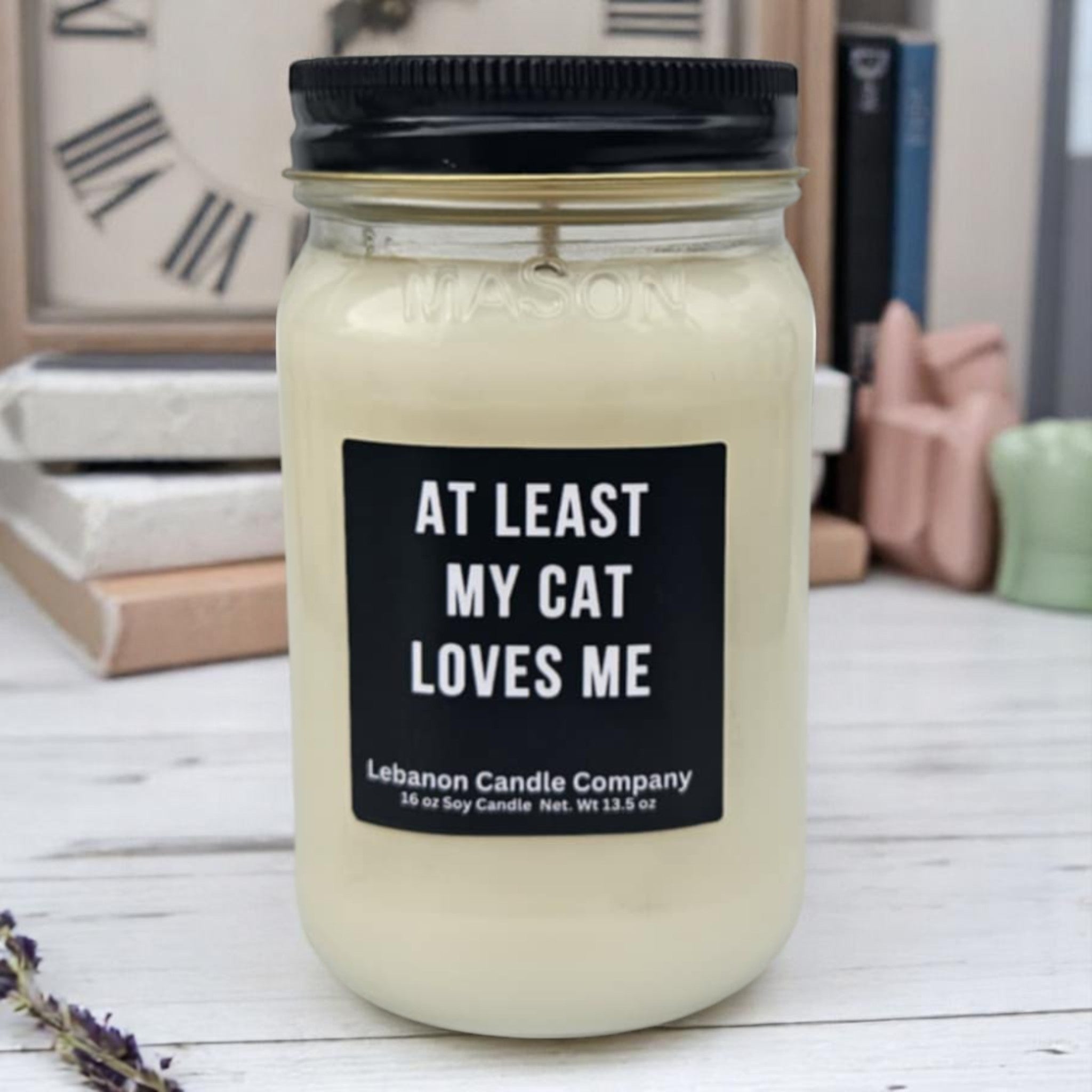 At Least My Cat Loves Me Funny Candle