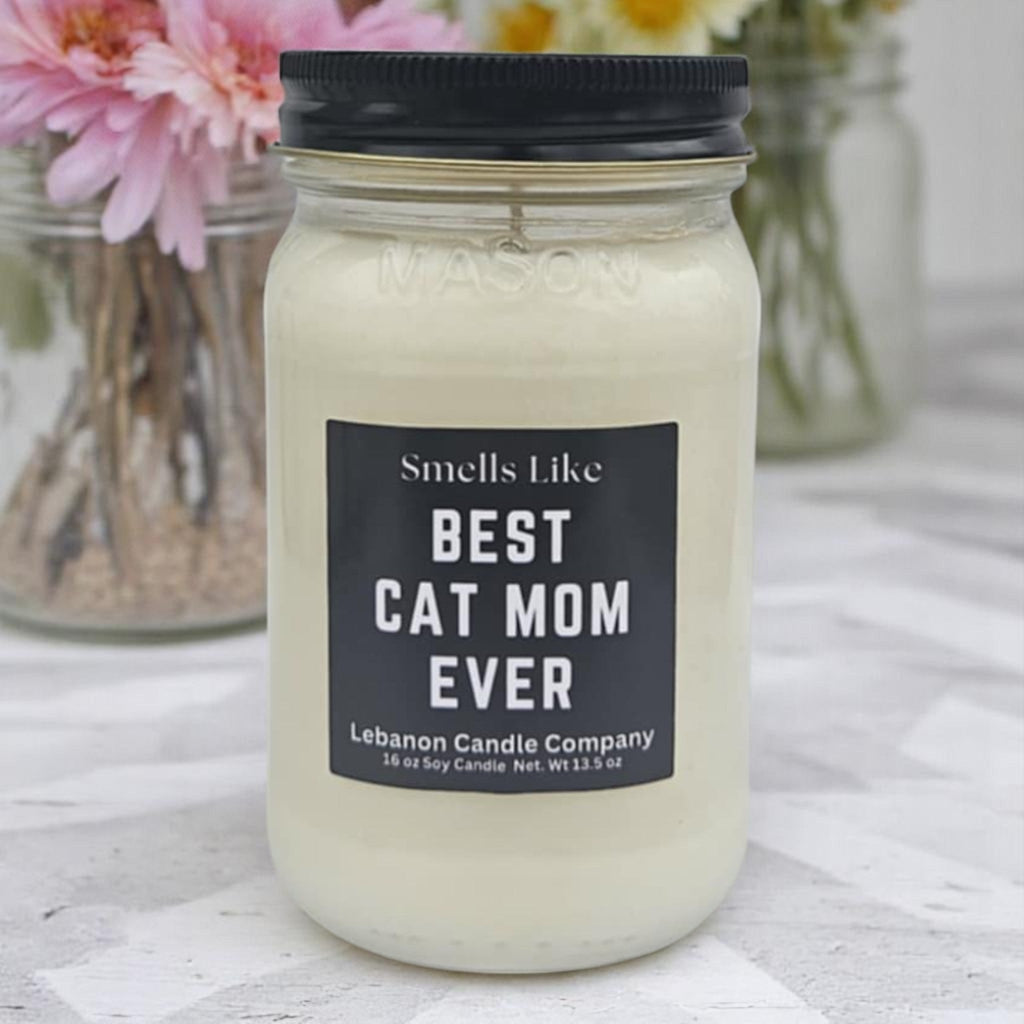 Best Cat Mom Ever Funny Candle