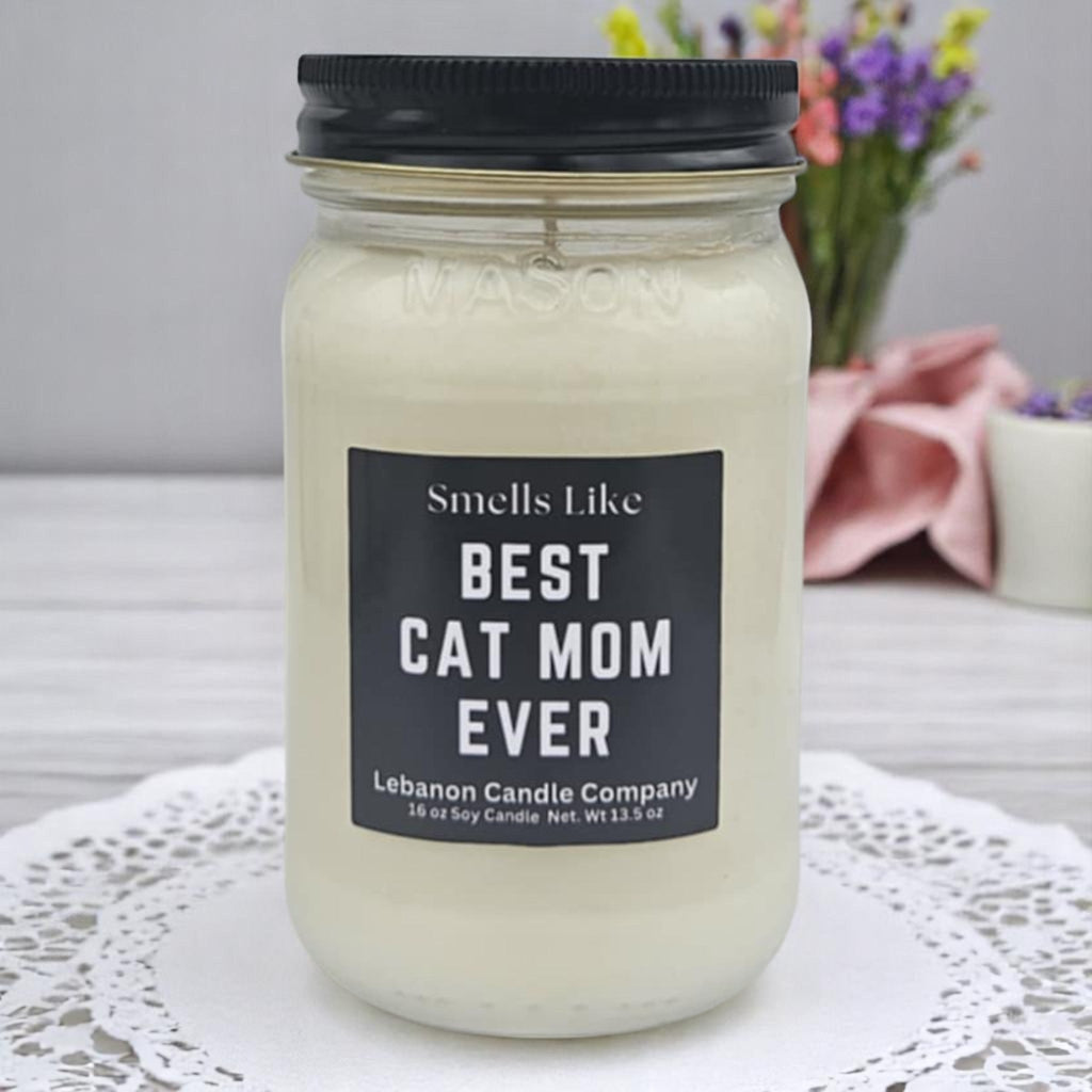 Best Cat Mom Ever Funny Candle