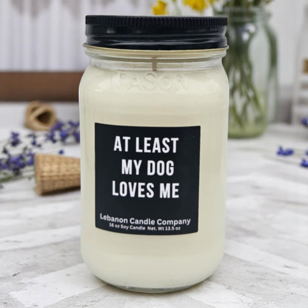 At Least My Dog Loves Me Funny Candle