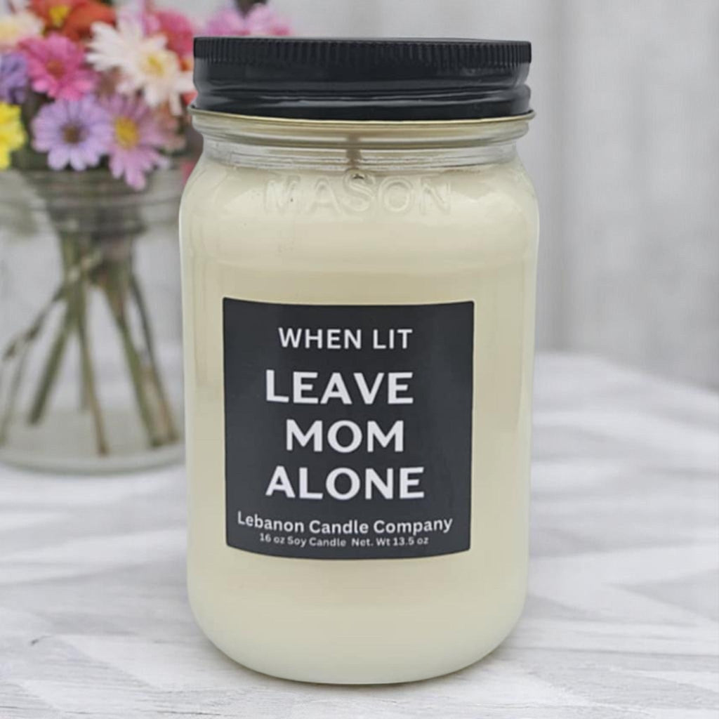 When This Is Lit Leave Mom Alone Funny Candle
