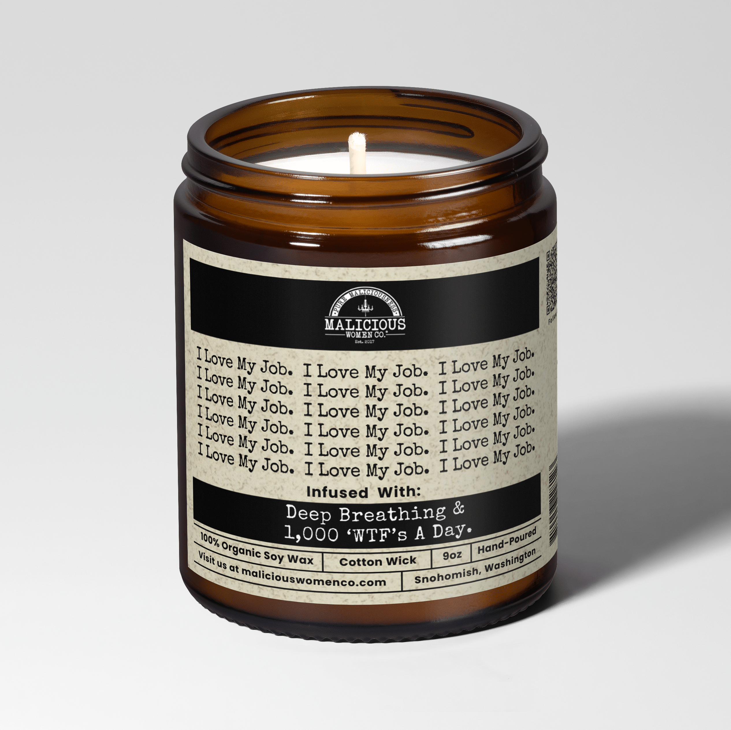 I Love My Job 9oz Work Candle Malicious Women Co