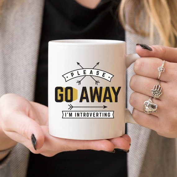 Funny Coffee Mug, Please Go Away I'm Introverting,