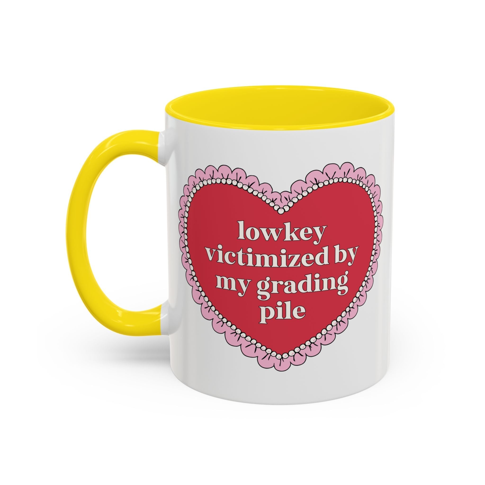 Lowkey Victimized by My Grading Pile Coffee Mug