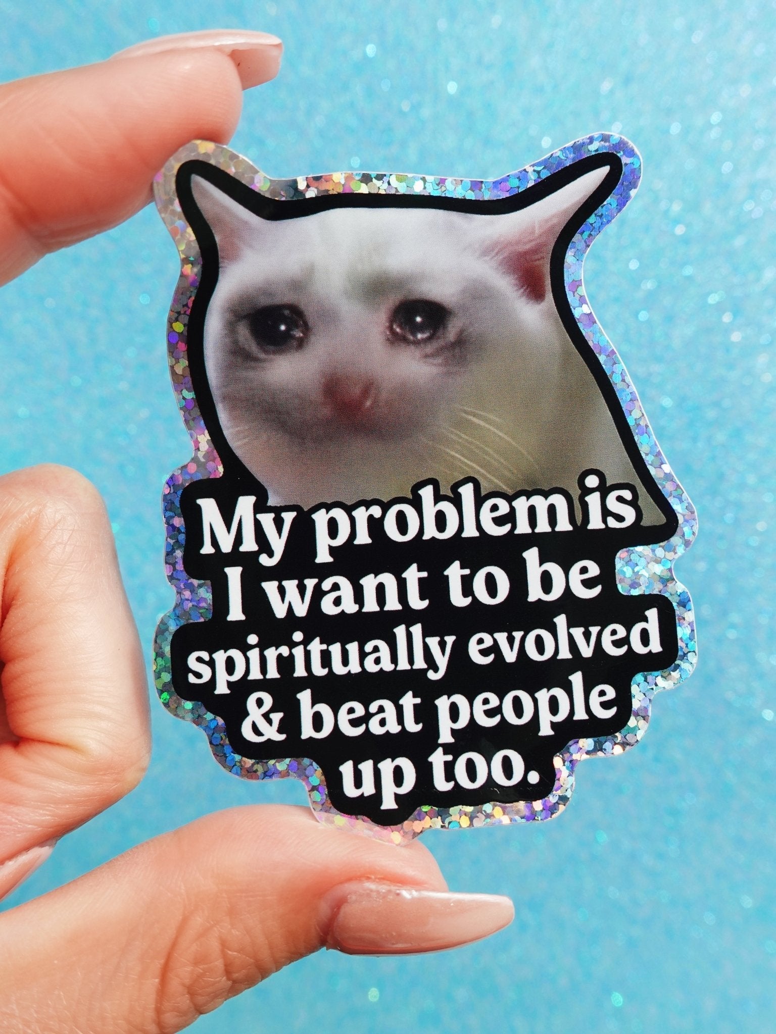 Spiritually Evolved Cat Sticker