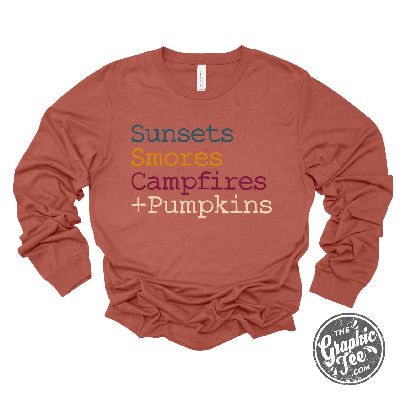 Sunsets, Smores, Campfires + Pumpkins Long Sleeve Tee